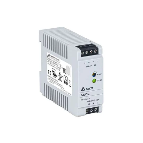 Tápegység DELTA DRS-24V50W1NZ, Delta DIN sínre szerelhető 24V/2.1A, SYNC, NEC 2. osztály