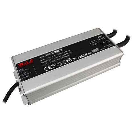 GLP GV6-320B012, napájací zdroj GLP 320W: 12V/26,7A, CV, kovové puzdro, obdĺžnikový