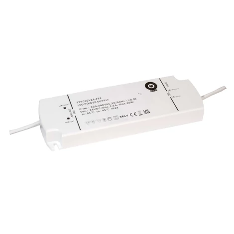 Tápegység POS FTPC60V24-FP2, POS LED meghajtó 24V/2.5A CV, műanyag ház, IP44, II-gen