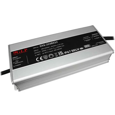 GLP GV6-320B024, napájací zdroj GLP 320W: 24V/13,33A, CV, kovové puzdro, obdĺžnikový