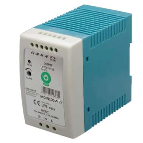 POS MDIN100W12, tenký napájací zdroj na DIN lištu 12V/8,3A, plastové puzdro