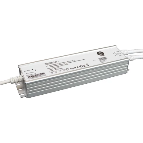 Napájací zdroj POS MCHQ350V12-GE, LED ovládač 12V/25A 300W CV, kovové puzdro, PFC, EU AC vstup (180-305VAC), IP67, nenastaviteľný