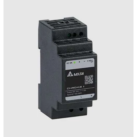 Napájací zdroj DELTA DRC-12V030W1RZ, montáž na DIN lištu Delta 12V/2A, chróm II