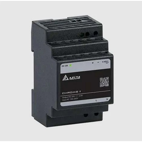 Napájací zdroj DELTA DRC-12V060W1RZ, montáž na DIN lištu Delta 12V/4,5A, chróm II