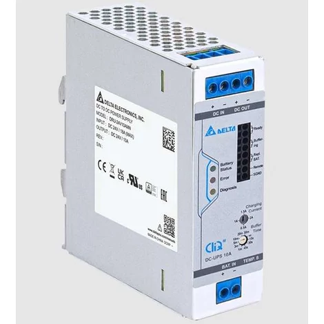Tápegység DELTA DRU-24V10AMN, Delta DIN sínre szerelhető, CLIQ M, DC UPS akkumulátortöltő 10A