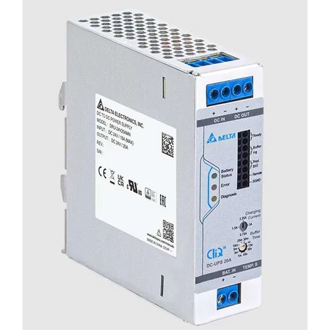 Tápegység DELTA DRU-24V20AMN, Delta DIN sínre szerelhető, CLIQ M, DC UPS akkumulátortöltő 20A
