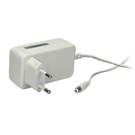 Napájací zdroj POS POS12150A-WH-H, 12V/1,5A/18W, horizontálny adaptér, AC:CEE7/16. Napätie: DC: 2,1/5,5 (+)