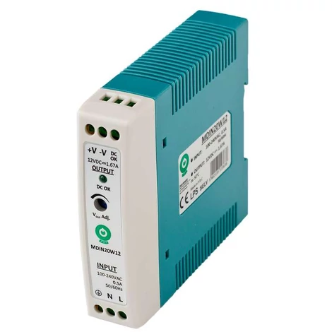 POS MDIN20W5, tenký napájací zdroj na DIN lištu 5V/2,5A, plastové puzdro