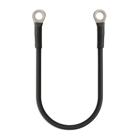 Qoltec Batériový kábel s konektorovými svorkami | Kábel s očkom | 20 cm | Čierna