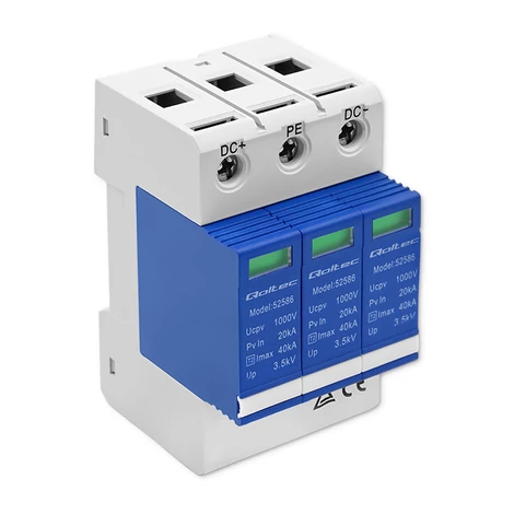 Qoltec DC túlfeszültség-levezető| 2P | 1000V | T2 | C