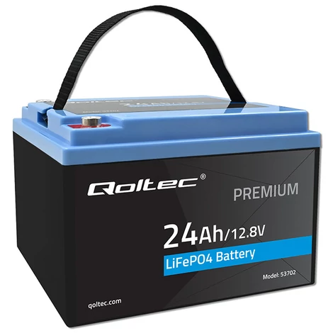 Qoltec LiFePO4 batéria 12.8V | 24Ah | 307.2Wh | BMS | PV, UPS, RV, čln