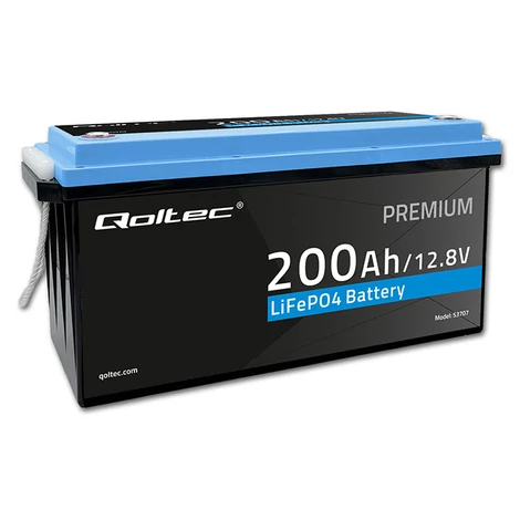 LiFePO4 lítium-železofosfátová batéria Qoltec | 12,8V | 200Ah | 2560Wh | BMS