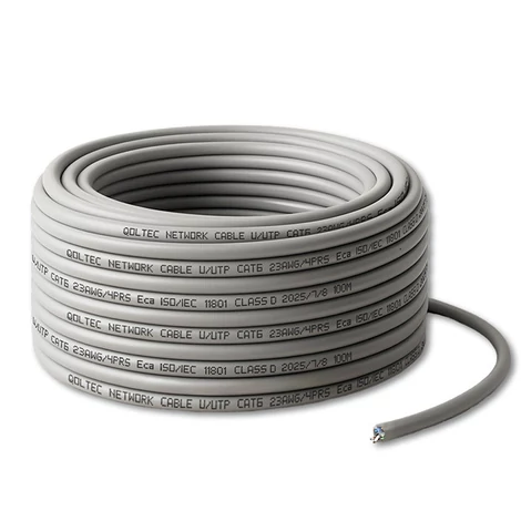 Qoltec UTP Patchcord kábel | Meď Cu | CAT6 | Vysoká rýchlosť 1 Gb/s | LAN | 100 m | Sivý