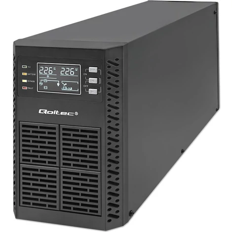 Neprerušiteľný zdroj napájania Qoltec UPS | 2kVA | 2000W | Power factor 1.0 | LCD | EPO | USB | On-line