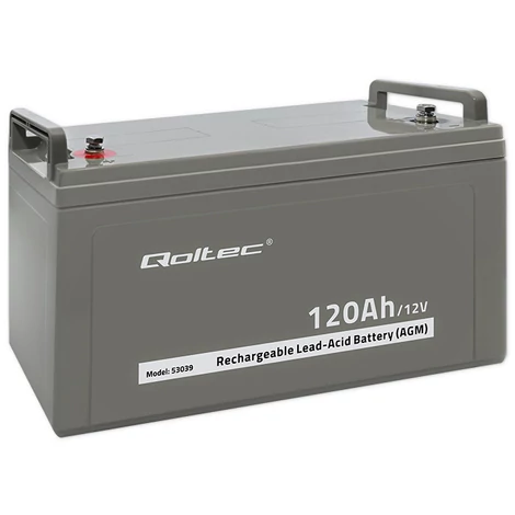 Qoltec AGM batéria | 12V | 120Ah | 35,2 kg | Bezúdržbový | PV, UPS, RV, čln