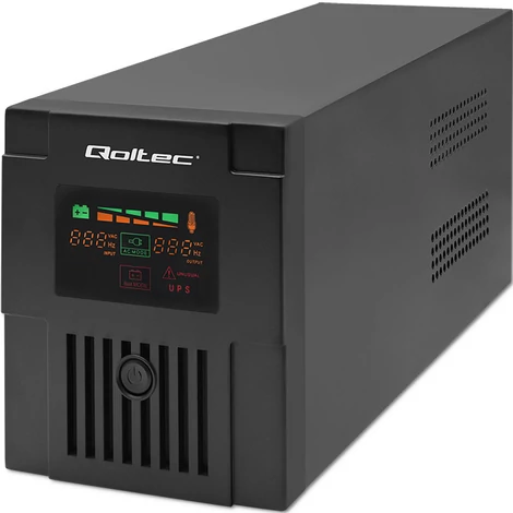 Interaktívny neprerušiteľný zdroj napájania Qoltec UPS| Monolit | | 1000VA | 600W | LCD | USB