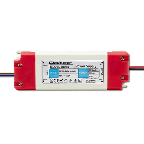 LED ovládač Qoltec IP20 60W | 12V | 5A