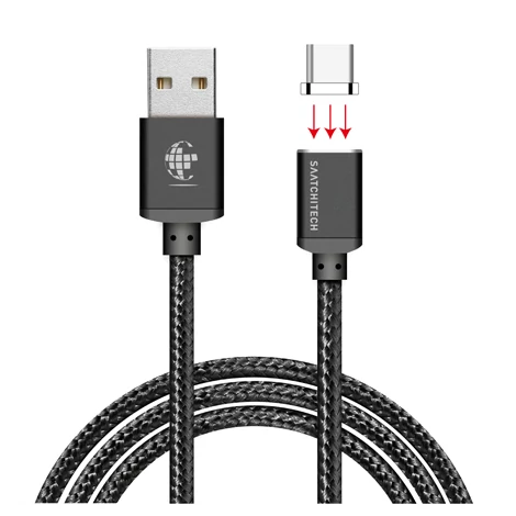 SAATCHITECH Mágneses USB C kábel fekete