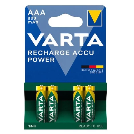 Varta nabíjateľná batéria, Akumulátor POWER R2U 800mAh AAA B4