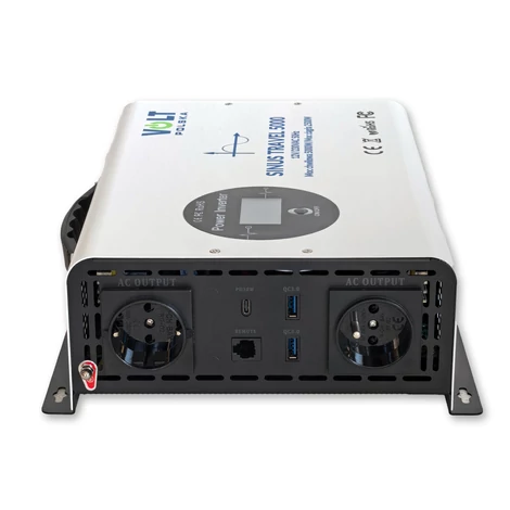 Volt Polska SINUS TRAVEL 5000 12/24-230V Fehér Feszültség Inverter – 2500/5000 W, LCD Kijelző és Távirányító