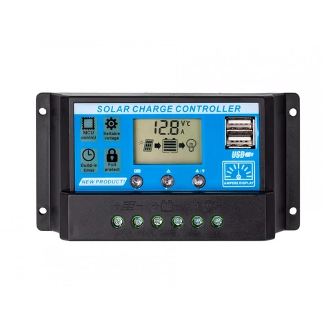 Volt Polska PWM napelem töltésvezérlő 12V / 24V 30A 2x USB