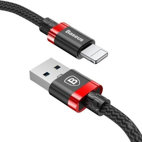 Baseus Golden Belt Series iPhone Lightning USB kábel 1m čierno-červený