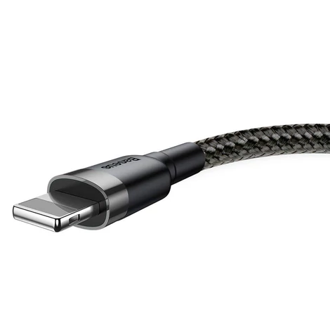 Baseus Lightning Cafule iPhone dátový a nabíjací kábel 1,5A 2m sivý čierny (CALKLF-CG1)