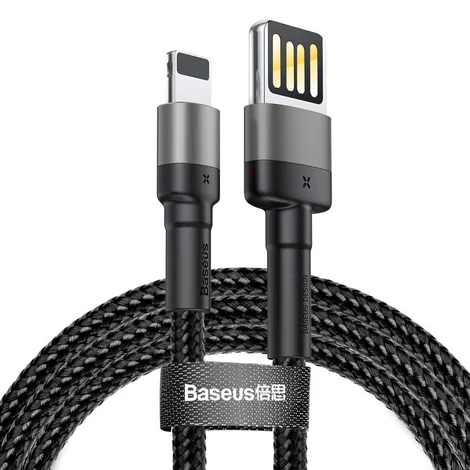 Baseus Lightning Cafule iPhone Adat- és töltőkábel (speciális kiadás) 1.5A 2m Szürke + Fekete (CALKLF-HG1)