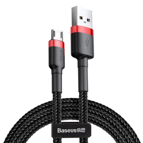 Cablul de date și încărcare Micro USB Cafule Baseus 1.5A 2m Roșu + Negru (CAMKLF-C91)