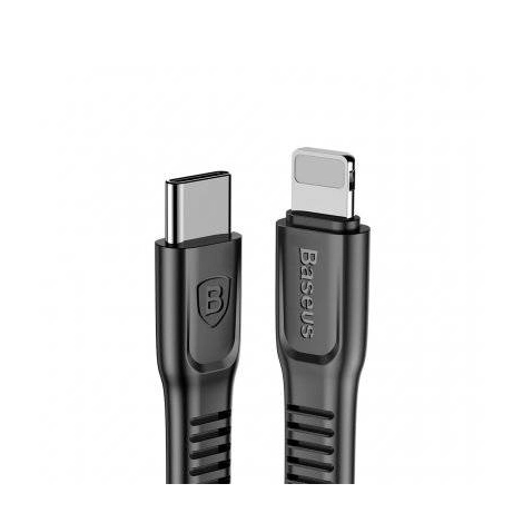Baseus Lightning to Type-C USB C Tough series Rugalmas iPhone Adat- és töltőkábel 1m Fekete (CAZYSC-A01)