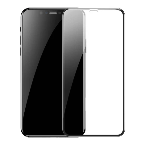 Baseus iPhone 11 0.3mm Edzett üveg kijelzővédő üveg (2db) Fekete kerettel (SGAPIPH61S-KC01)