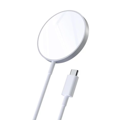 Choetech 15 W magnetická bezdrôtová nabíjačka Qi (kompatibilná s MagSafe), biela (T517-F), strieborný stojan