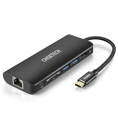 Choetech HUB-M05 6 in 1 Multiport USB-C adapter Hub HDMI USB 3.0 LAN SD