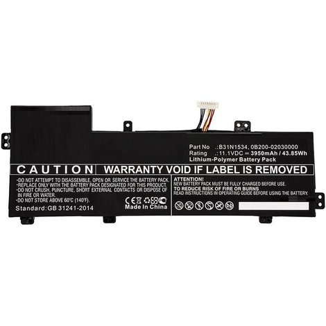CoreParts Laptop Battery For Asus 44WH, Li-ion, 11.1V, 3950mAh for Asus UX510