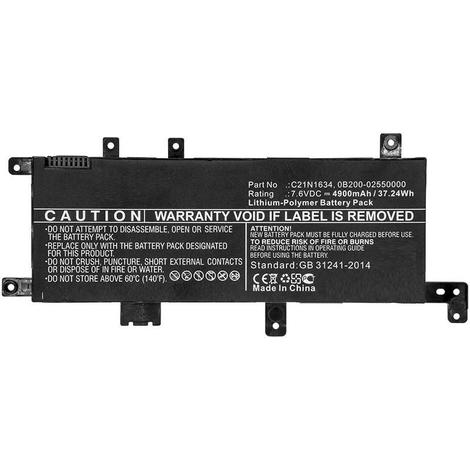 CoreParts Laptop Battery for Asus 37.24Wh Li-Pol 7.6V 4900mAh for Asus Notebook, Laptop A580B, A580UBA7100, A580UF, A580UR7100, A580UR8250, A580UR9000, F542BP, F542BP-GQ006T, F542BP-GQ017T, F542UA, F542UA-DB71, F542UA-DH71, F542UA-DM1159R, F542UA-DM1170R,