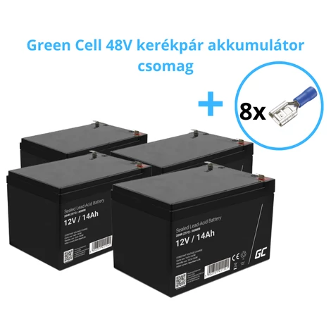 Batéria na bicykel Green Cell 48V 6-DZM-14 (4x12V-14Ah) Pre bicykle s výkonom do 250 W