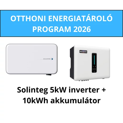 Otthoni Energiatároló Program 2026 csomagajánlat - Solinteg 3 fázisú 5kW hibrid inverter + 10kWh akkumulátor