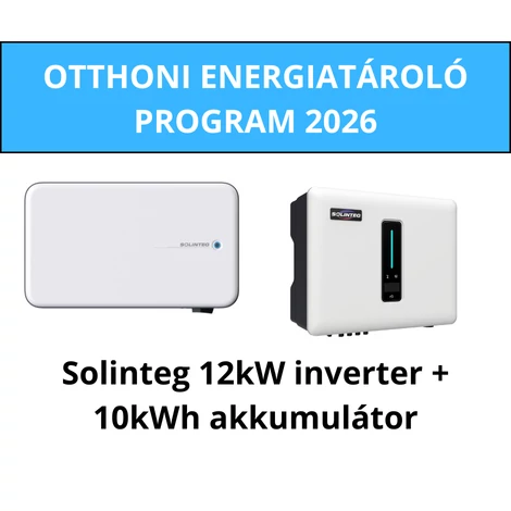 Otthoni Energiatároló Program 2026 csomagajánlat - Solinteg 3 fázisú 12kW hibrid inverter + 10kWh akkumulátor
