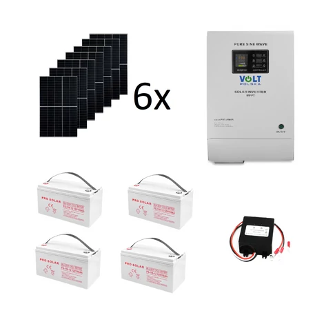 Szigetüzemű napelemes MPPT rendszer csomag / szett 48V DC 3400W AGM 110Ah Akkumulátor 4db 6x405W napelem