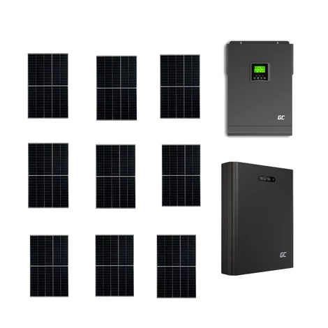 Szigetüzemű napelemes MPPT rendszer csomag / szett 48V DC 3000W Green Cell Powernest energiatárolóval 9x405W napelem