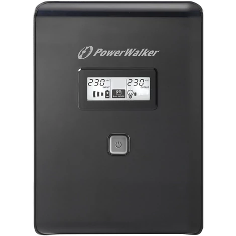 PowerWalker 1500VA / 900W, 220-240 VAC, 50/60 Hz, 2-6 ms, 12V / 9Ah, LCD, USB, 2x Schuko, 2x IEC, RJ11/RJ45 (in/out), 10.7 kg,Lineáris UPS Szünetmentes tápegység UPS