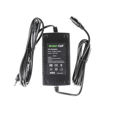 Green Cell Elektromos kerékpár akkumulátor Töltő 42V 2A (3 pin) 36V
