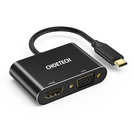 Choetech HUB-M17 2 v 1 USB C konvertor HDMI VGA USB C