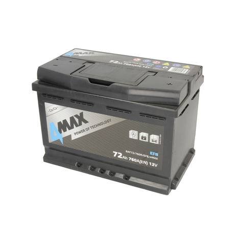 4MAX BAT72/760R/EFB/4MAX 72Ah 760A R+ Car battery