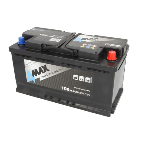 4MAX BAT100/800R/4MAX 100Ah 800A R+ Car battery