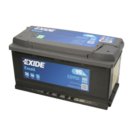 EXIDE EB9500 95Ah 800A R+ Car battery
