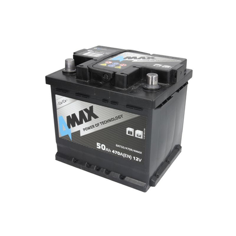 4MAX BAT50/470R/4MAX 50Ah 470A R+ Autó Akkumulátor