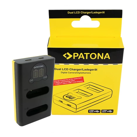 PATONA duálna LCD USB nabíjačka pre Nikon EN-EL23 Coolpix P600