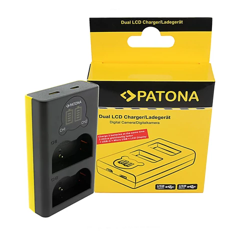 PATONA Dual LCD USB nabíjačka pre Nikon EN-EL3e Olympus BLM1 BLM5 Pentax D-LI50