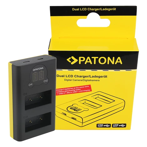 PATONA Dual LCD USB nabíjačka f. Fuji NP-W126 HS30 EXR HS30EXR HS-30EXR HS33 EXR HS33EXR HS-33EXR XPro 1 X-Pro 1